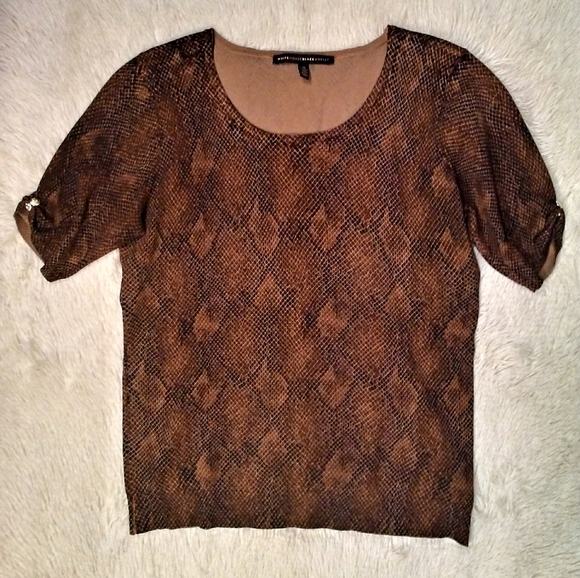 1/2 Sleeve Knit Python Print Top by WHBM - Picture 3 of 8